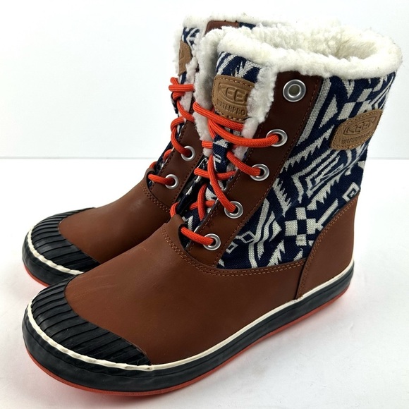 Keen Elsa Ankle Boots 6.5 Geometric Aztec Waterproof Insulated Bootie - Picture 1 of 10